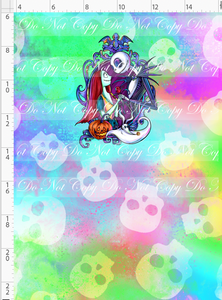 PREORDER - This is Halloween - Panel - Rainbow Skulls - Couple with Dog - CHILD