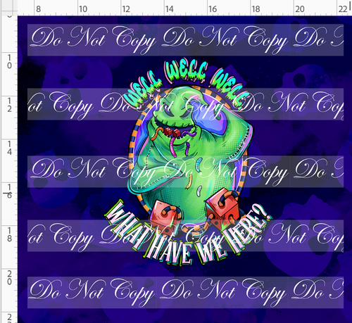 PREORDER - This is Halloween - Panel - Blue Skulls - Oogie - ADULT