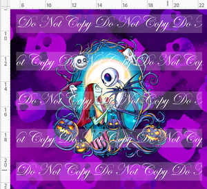 PREORDER - This is Halloween - Panel - Purple Skulls - Couple with Kids - ADULT