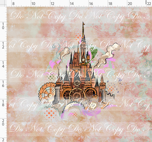 PREORDER - Steampunk Tinkers - Panel - Antique Rose - Castle - ADULT