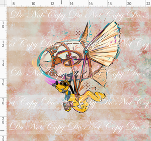 PREORDER - Steampunk Tinkers - Panel - Antique Rose - Dog - ADULT