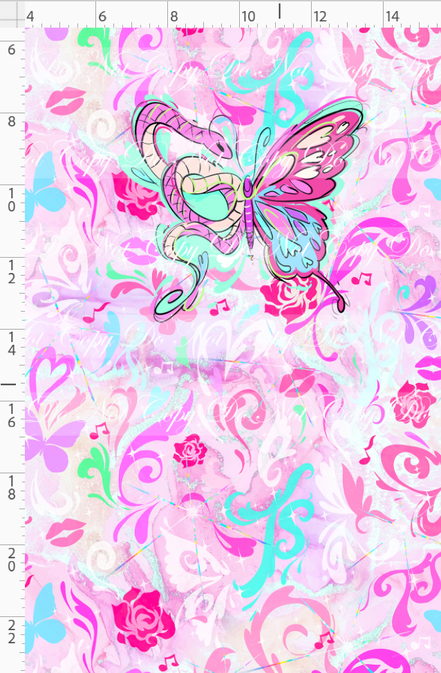 PREORDER - Karma & Chaos - Panel - Butterfly - Light Pink with Elements - CHILD