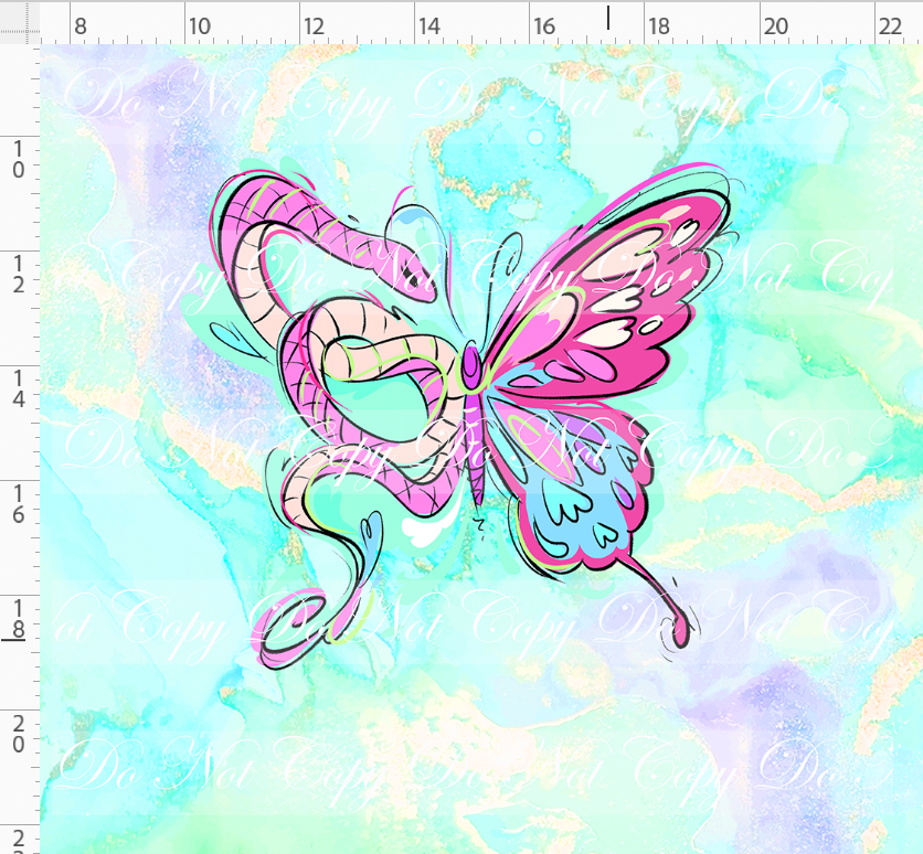 PREORDER - Karma & Chaos - Panel - Butterfly - Green Blue - ADULT