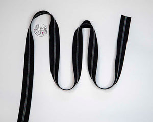 RETAIL Zipper Tape - Black Tape with Black Iridescent coils