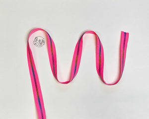 RETAIL Zipper Tape - Hot Pink Tape with Rainbow coils