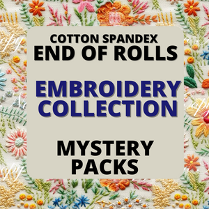 Retail - Cotton Spandex - Embroidery Collection - End of Roll - Mystery Scrap Pack