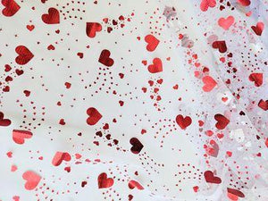 Ready to Ship - Hearts - Tulle - Red Foil - #2 Base