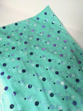 Ready to Ship - Poly Tulle - Dots-Blue/Purple on Teal Base #45