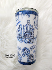 PREORDER - Haunted Toile - Main - Blue - REGULAR SCALE