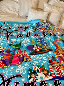 PREORDER - My Favorite Time of the Year - Adult Blanket Topper - Blue