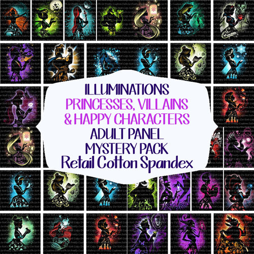 Retail - Illumination - Princesses, Villains and Happy Characters - Cotton Spandex - Adult Panels - Mystery Pack