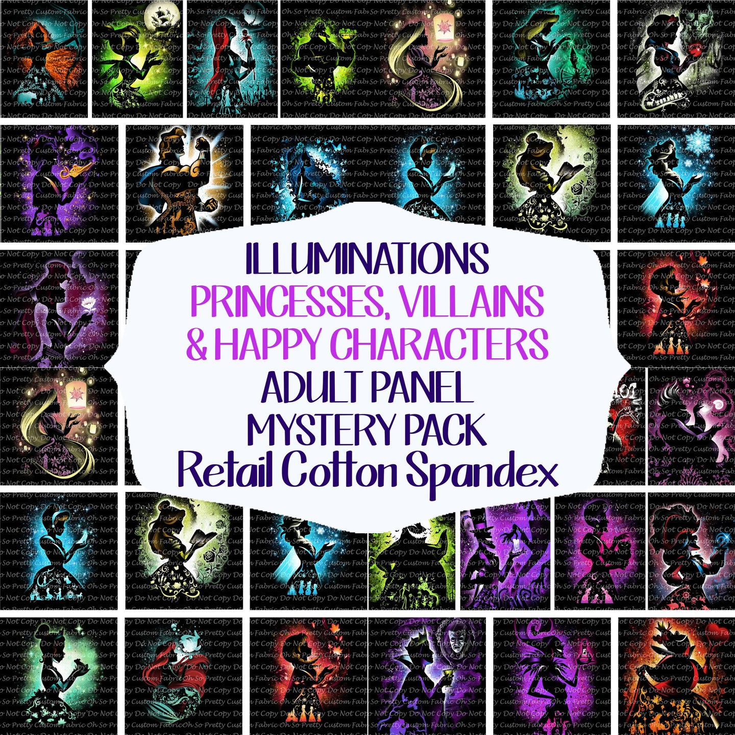 Retail - Illumination - Princesses, Villains and Happy Characters - Cotton Spandex - Adult Panels - Mystery Pack