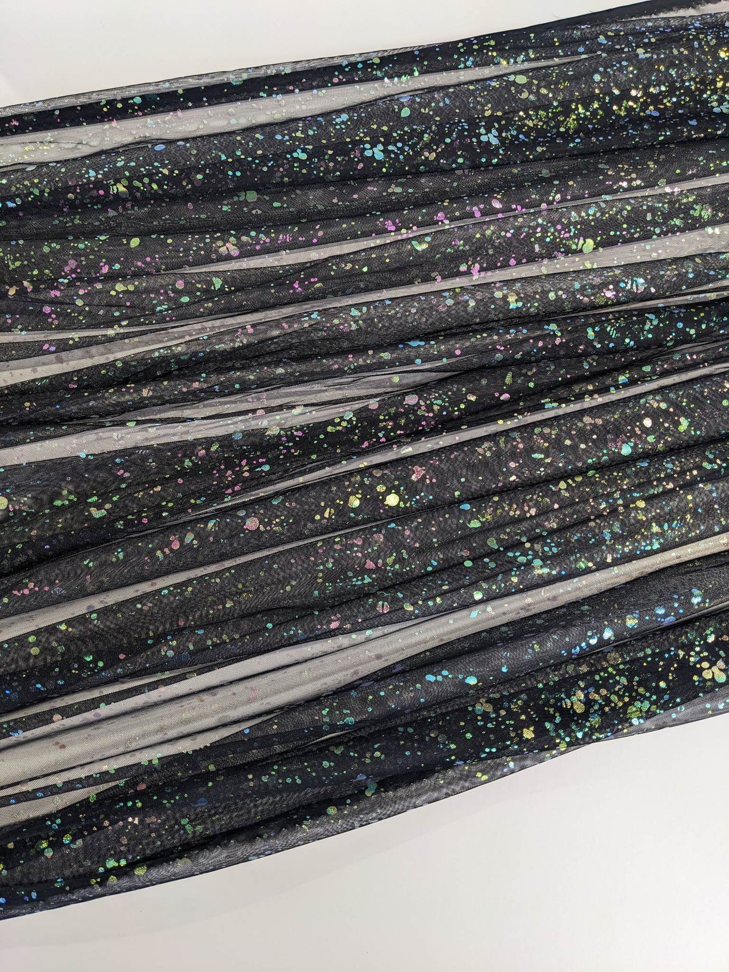 Ready to Ship - Splatter - Tulle - Iridescent - Black