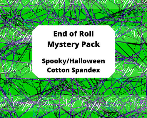 Retail - Cotton Spandex - Halloween/Spooky - End of Roll - Mystery Scrap Pack