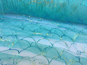 Ready to Ship - Mermaid Scales - Tulle - Green Foil - #45 Base