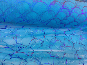 Ready to Ship - Mermaid Scales - Tulle - Blue Foil - #15 Base