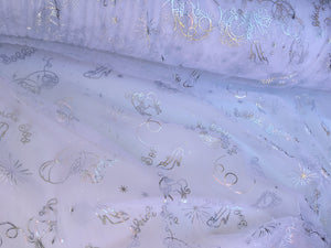Ready to Ship - A Wish Is a Dream - Tulle - Silver Foil - #2 Base (White)