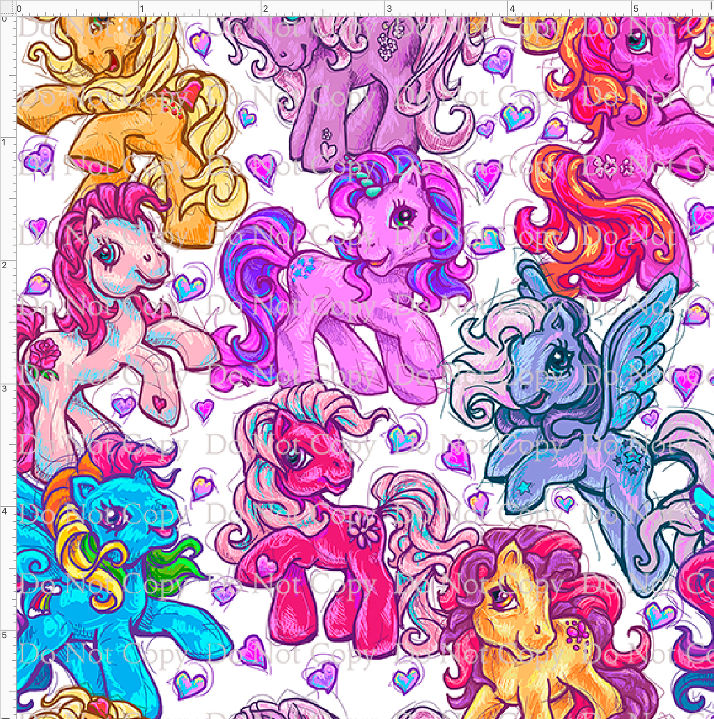 CATALOG - PREORDER R43 - 80s Throwback - Ponies - Main - White - SMALL SCALE 6x6