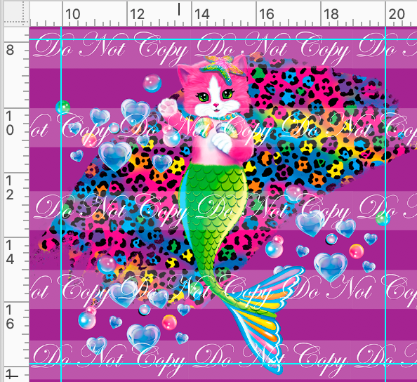 Retail - Funfetti - Panel - Mermaid Cat