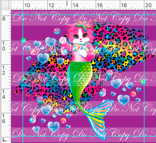 CATALOG - PREORDER R46 - Funfetti - Panel - Mermaid Cat