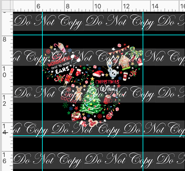 CATALOG - PREORDER - Christmas Wish - Panel - Mouse Head - Black - CHILD
