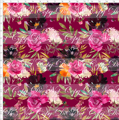 PREORDER - Fabulous Florals - Autumn Magenta Floral  - LARGE SCALE