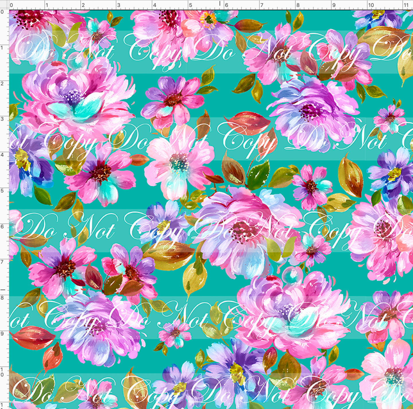 PREORDER - Fabulous Florals - Ballet Dancers - Floral - Teal - REGULAR SCALE