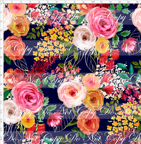 PREORDER - Fabulous Florals - Fall Roses - Navy - LARGE SCALE