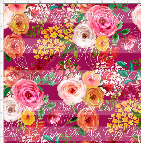 PREORDER - Fabulous Florals - Fall Roses - Magenta - REGULAR SCALE