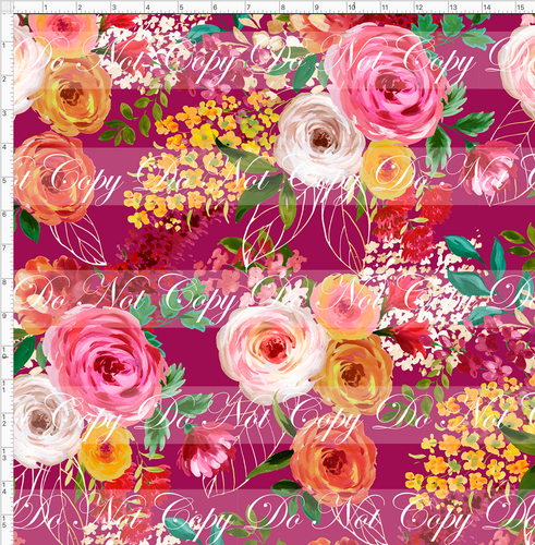 PREORDER - Fabulous Florals - Fall Roses - Magenta - LARGE SCALE