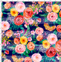 PREORDER - Fabulous Florals - Brilliant Autumn - Navy - REGULAR SCALE