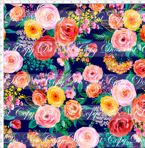 PREORDER - Fabulous Florals - Brilliant Autumn - Navy - LARGE SCALE