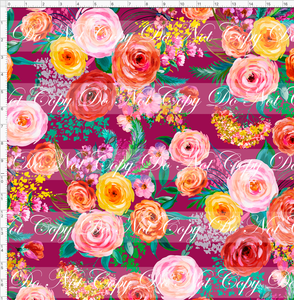 PREORDER - Fabulous Florals - Brilliant Autumn - Magenta - LARGE SCALE