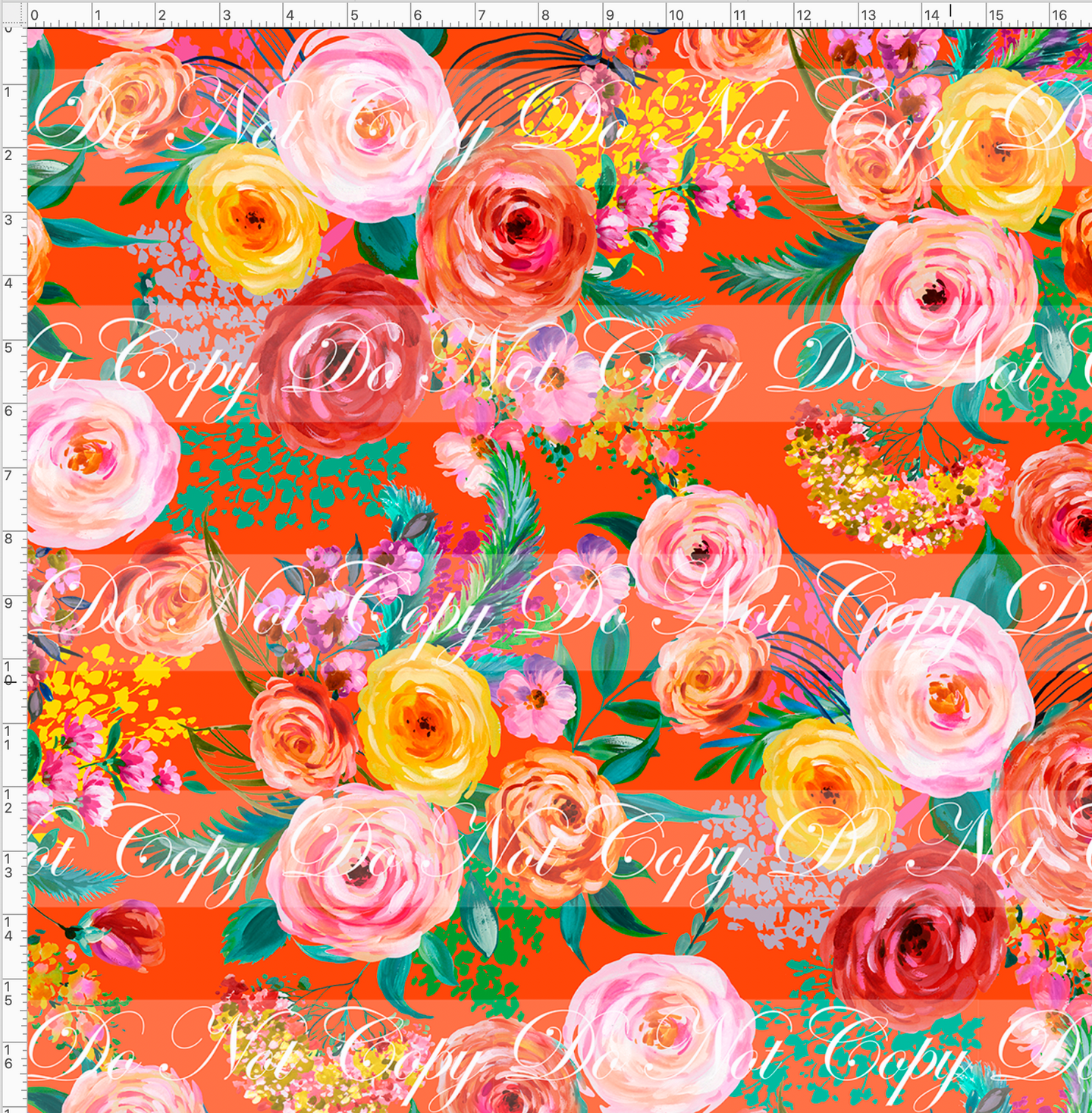 PREORDER - Fabulous Florals - Brilliant Autumn - Fire - LARGE SCALE