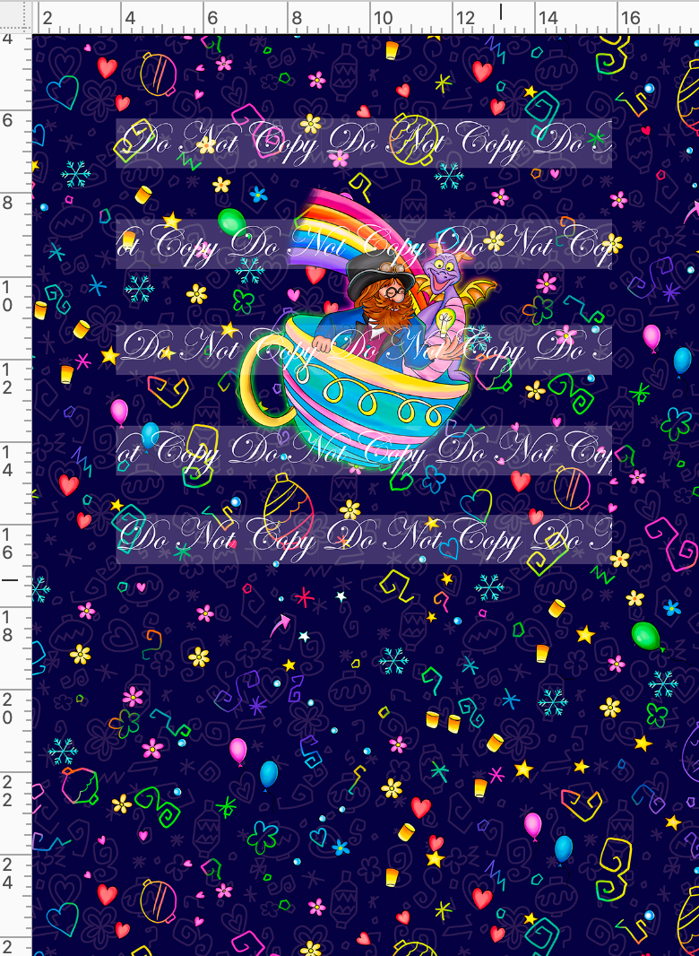 Retail - Tea Cup Party - Fig - Panel  - Navy