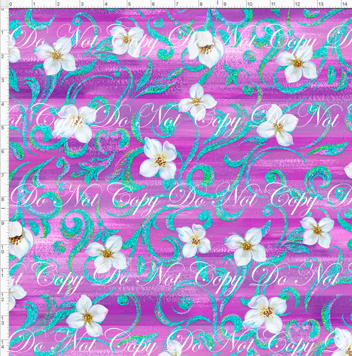 CATALOG - PREORDER - R54 - A Whole New World - Watercolor - Floral Coordinate - Purple - LARGE SCALE