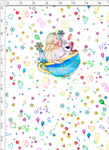 CATALOG - PREORDER R54 - Tea Cup Party - Frozen - Panel - White - CHILD