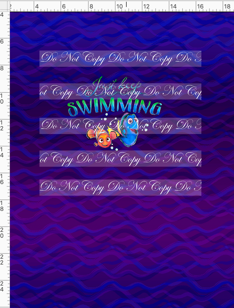 CATALOG - PREORER - R54 - Just Keep Swimming - 2 Characters - Panel  - CHILD