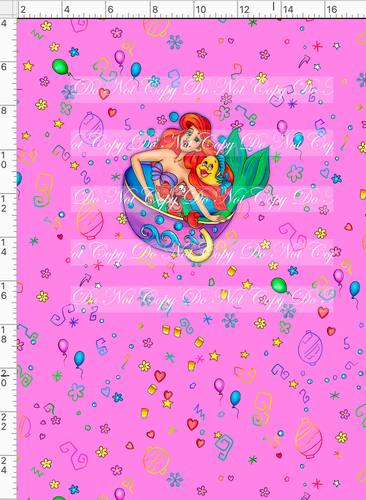 CATALOG R54 - Tea Cup Party - Mermaid - Pink - Panel  - CHILD