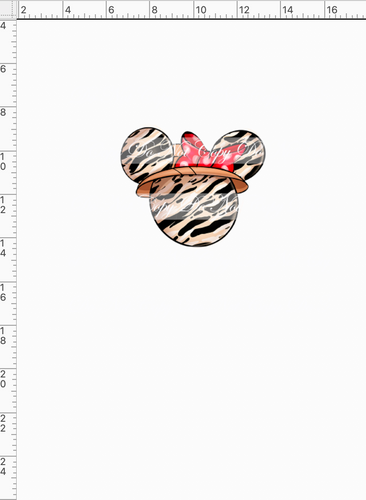 CATALOG - PREORDER - R55 - Safari Adventures - Panel - Mouse Head with Bow - White - CHILD