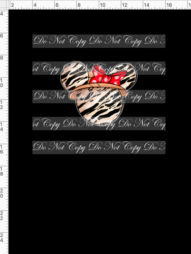 CATALOG - PREORDER - R55 - Safari Adventures - Panel - Mouse Head with Bow - Black - CHILD