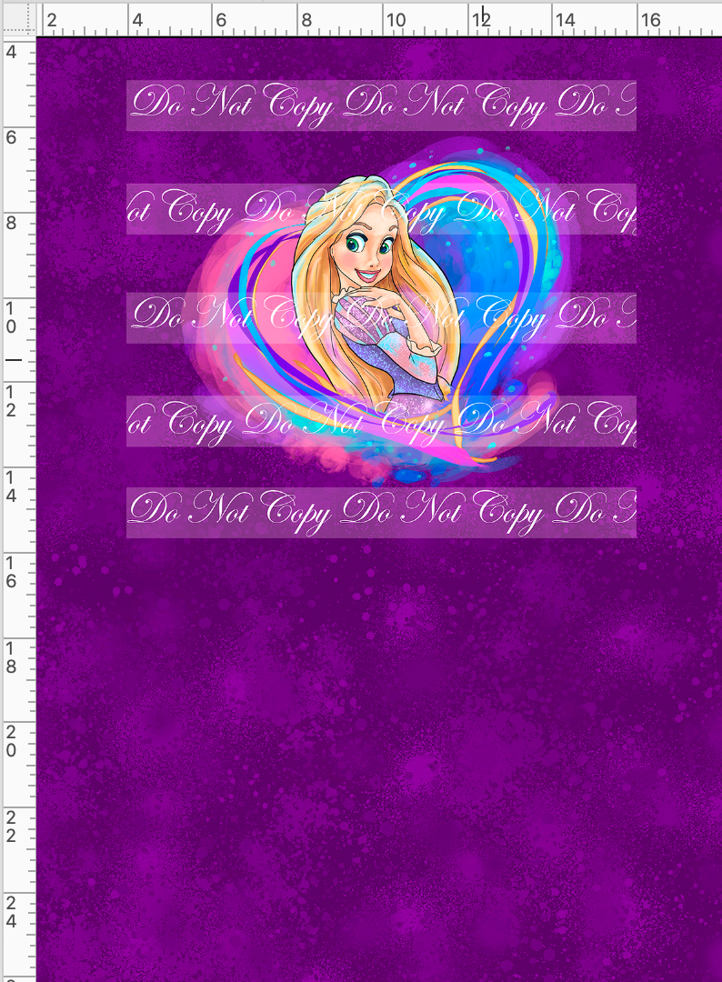 CATALOG - PREORDER R60 - Princess Hearts - Rapunzel Princess - Panel