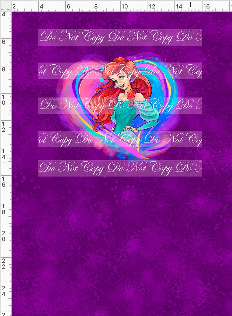 Retail - Princess Hearts - Mermaid Princess - Panel