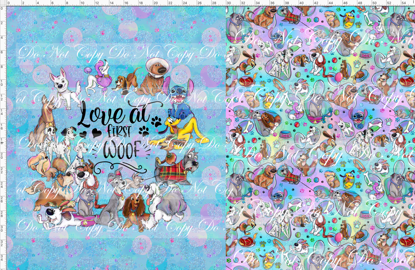 CATALOG - PREORDER R63 - Dog Squad - Toddler Blanket Topper - Love At First Woof