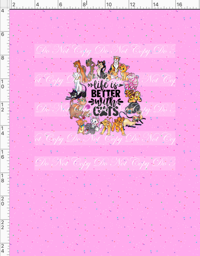 CATALOG - PREORDER R63 - Kitty Love - Life Is Better - Panel - Pink