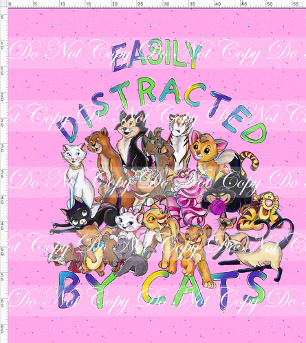 CATALOG - PREORDER R63 - Kitty Love - Adult Blanket Topper - Distracted - Pink