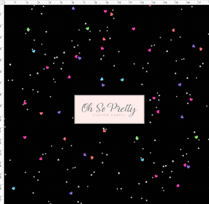 CATALOG - PREORDER R63 - Kitty Love - Background - Black - Colorful Hearts