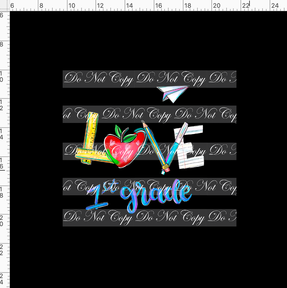 CATALOG - PREORDER R62 - Love School - 1st Grade - Black - PANEL