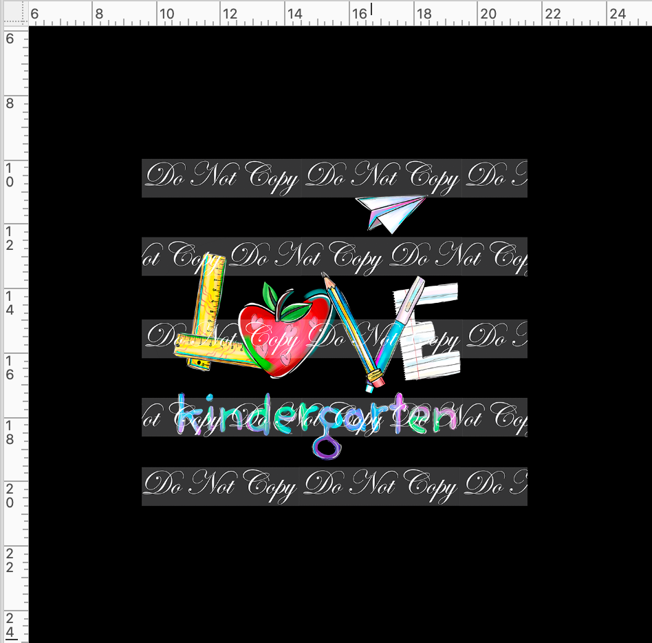 CATALOG - PREORDER R62 - Love School - Kindergarten - Black - PANEL
