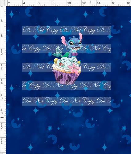 CATALOG - PREORDER R63 - Blue Princess Cupcakes - Mermaid Panel - CHILD